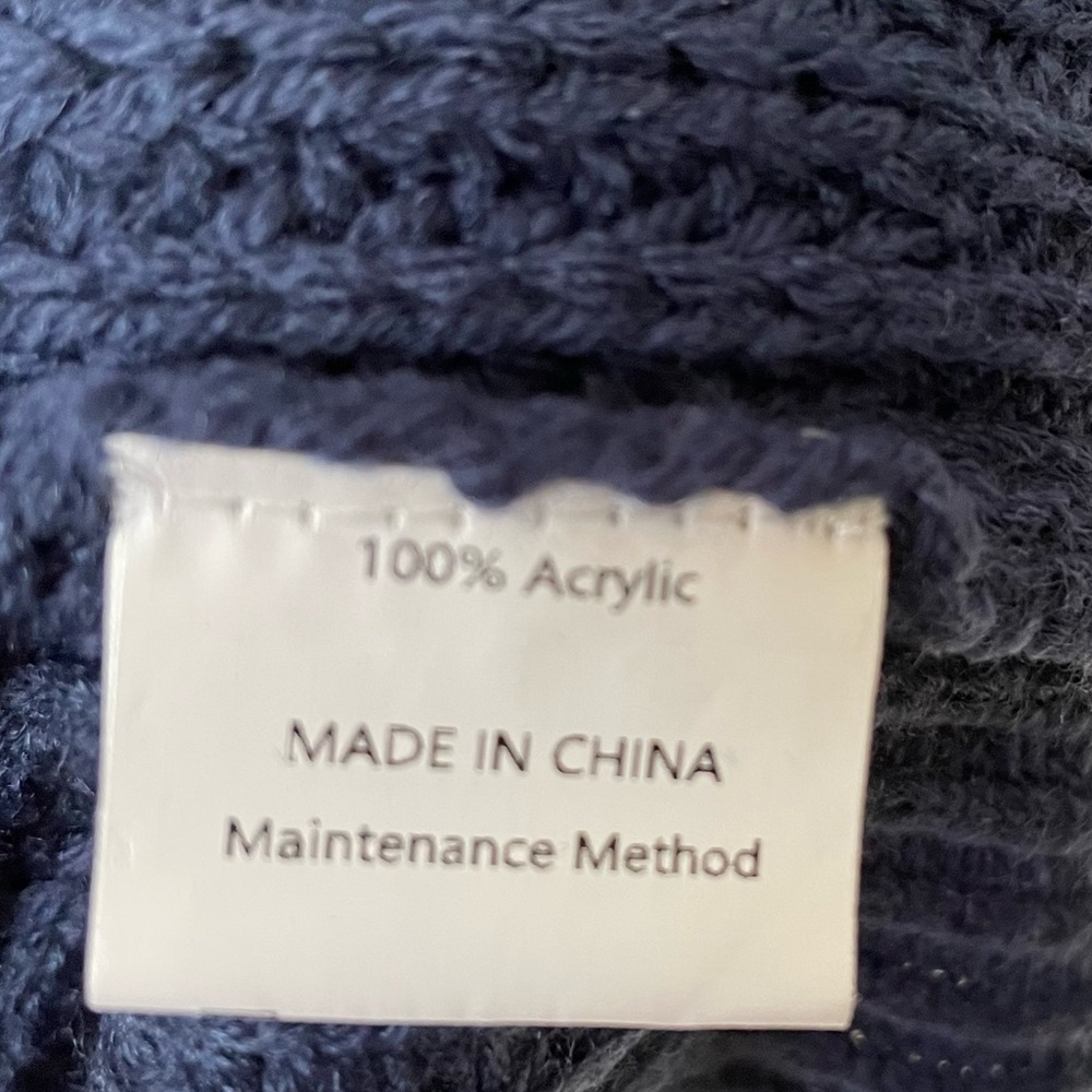 Blue Turtleneck Cable Knit Sweater - Picture 5 of 6